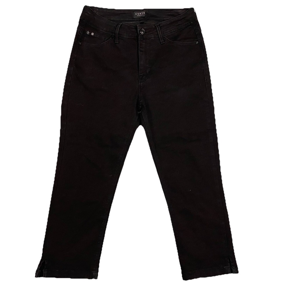 Curve Appeal Black Denim Skinny Capris‎ Jeans Womens 8 29 Stretch Comfort